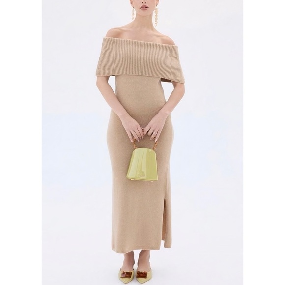 NWT Cult Gaia Maxi Knit Off-The-Shoulder Minda Sweater Dress - Picture 3 of 8